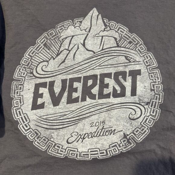 Mount Everest 2015 Expedition Climbing Crew Large T-Shirt SS Blue Mountain DS - Picture 6 of 8